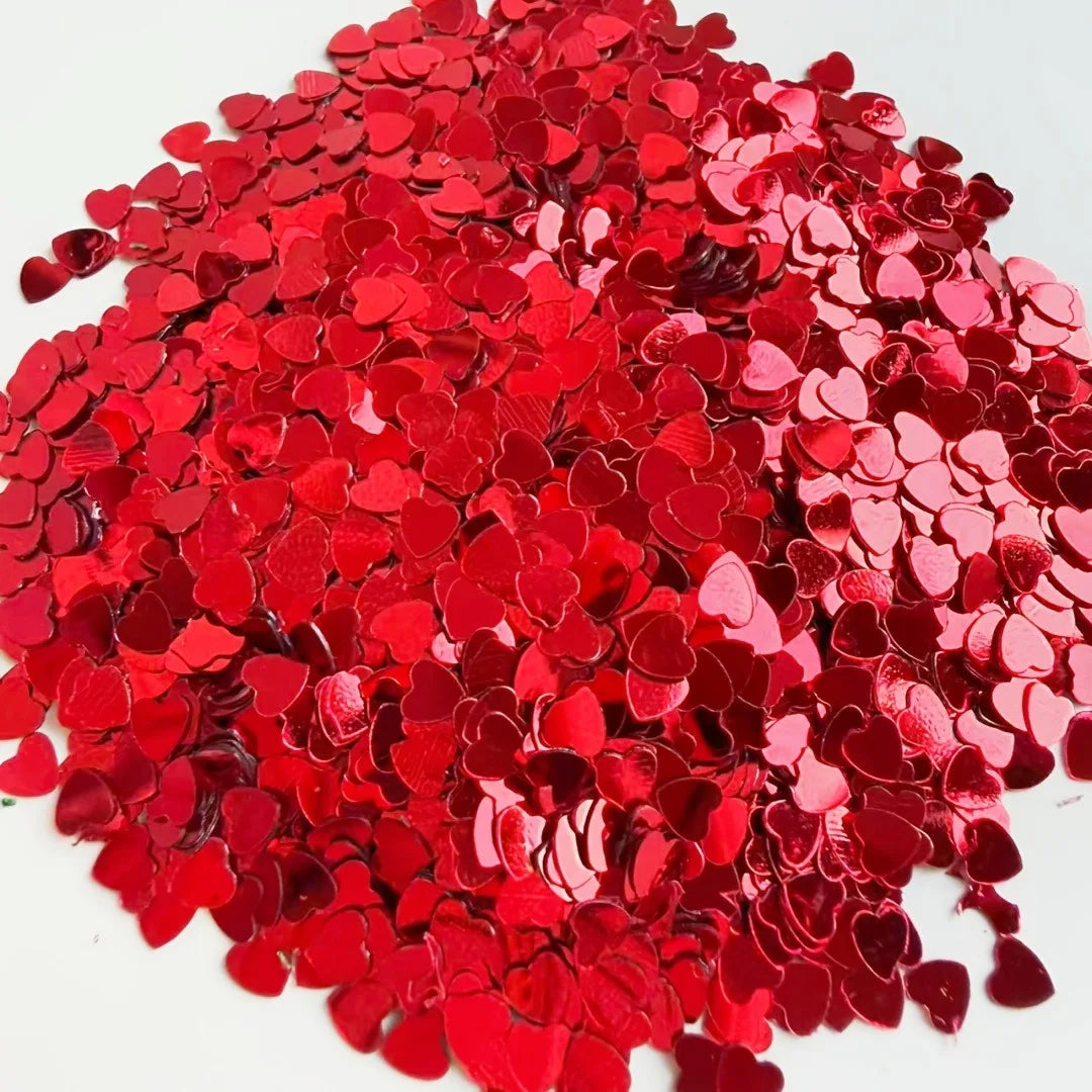 600/1000/2000 Pieces of 0.55 cm Rose Red Heart Shaped Paper Flower - Rose Red Color Perfect for Valentine's Day, Wedding, Birth