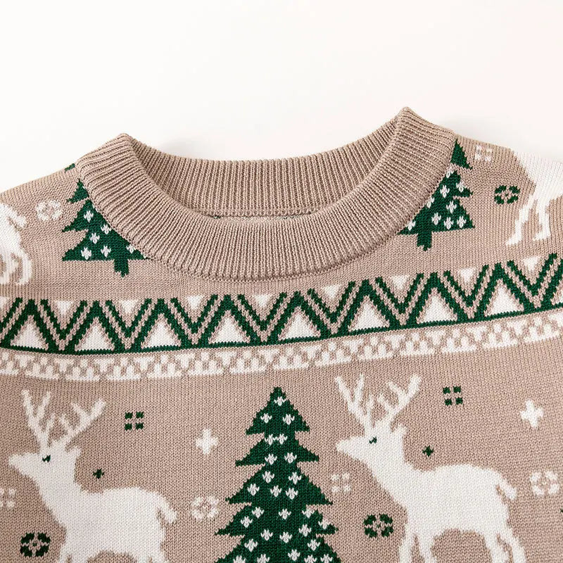 Girls Boys Christmas Winter Elk Pullover For Kids Childrens Toddler Warm Knitted Pullover Baby Clothes