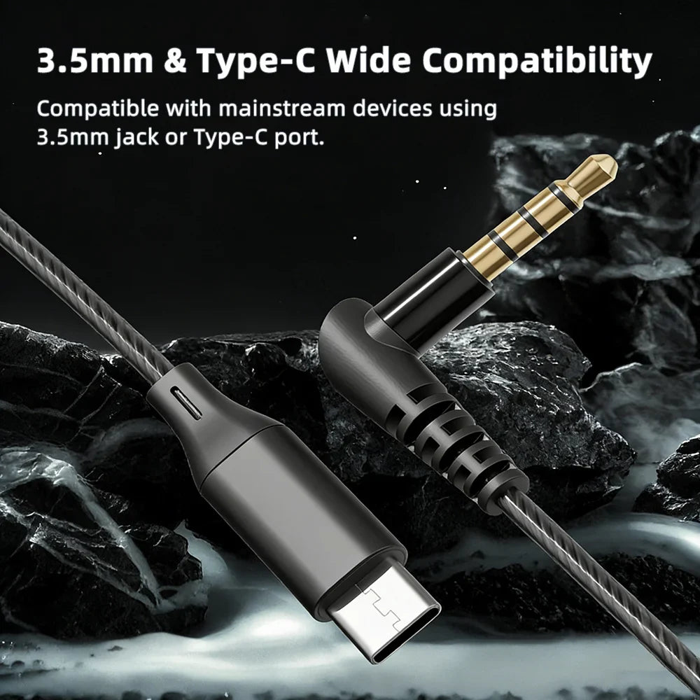 USB C Headphones For Samsung Galaxy S26 S25 Ultra iPhone 17 16 Earphones Wired HiFi Bass Stereo Music Earbuds Gaming  with MIC