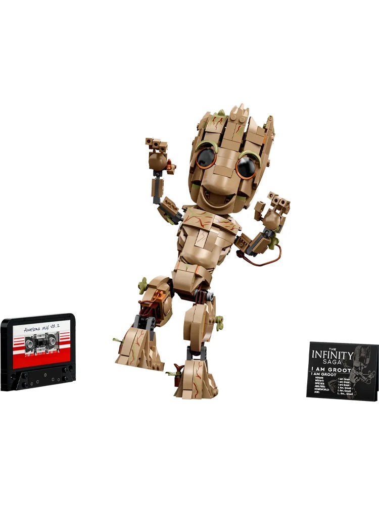 LEGO 76217 Super Heroes Marvel I am Groot Building Kit; Collectible Baby Groot Model for Play and Display; for Kids Aged 10+
