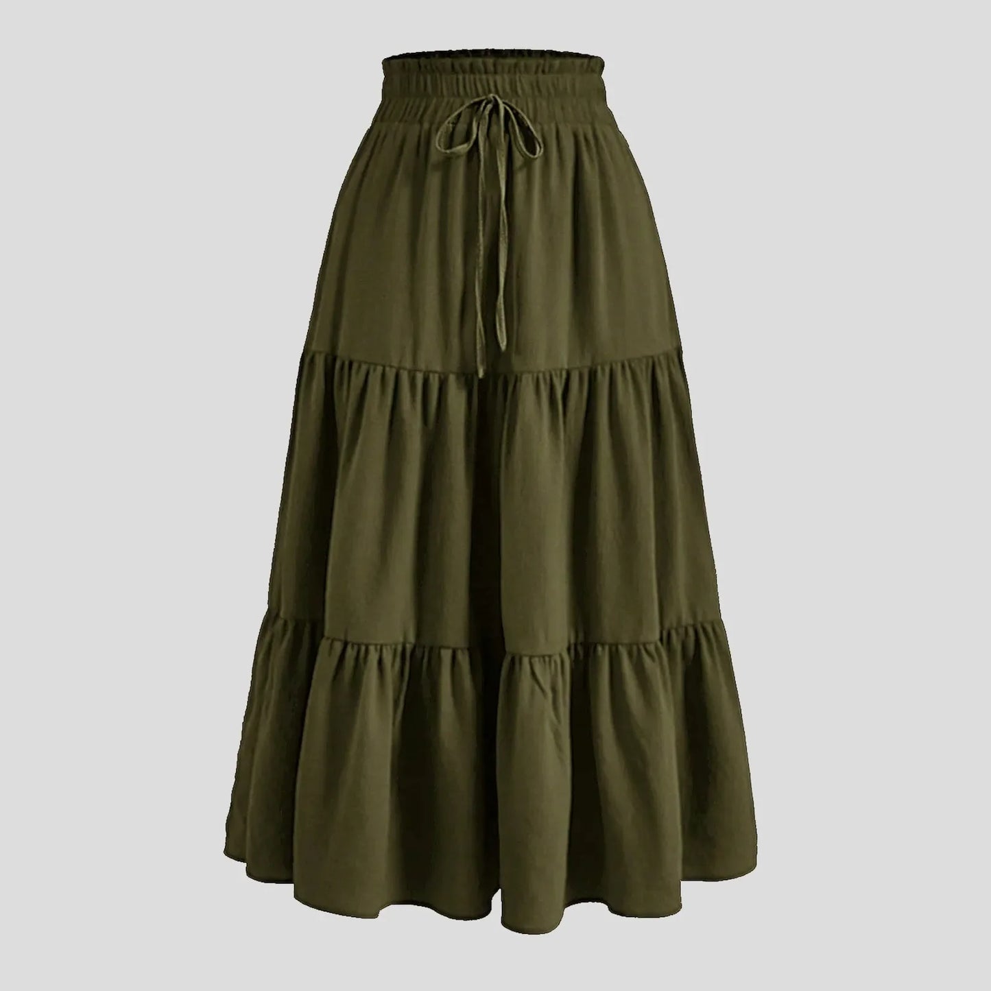 Women'S Boho Vintage Floral Print Maxi Skirt Elastic High Waist Pleated Flowy A Line Long Skirts Toddler Fall 2024 Falda Short