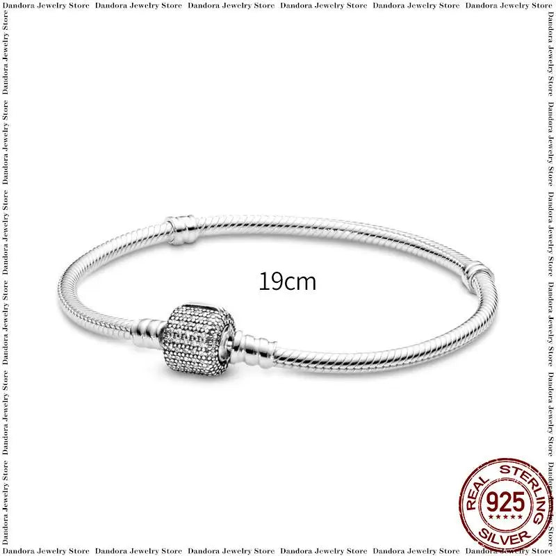 New in 925 Sterling Silver Snake Chain Charm Bracelet Fits Original Brand Pendant Charm Bead For Women Heart Bracelets Jewelry