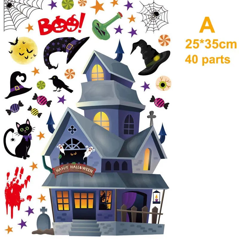 Halloween Decorations Window Clings Halloween Window Stickers Bat Skull Skeleton Stickers Halloween Window Decor for Glass Wall