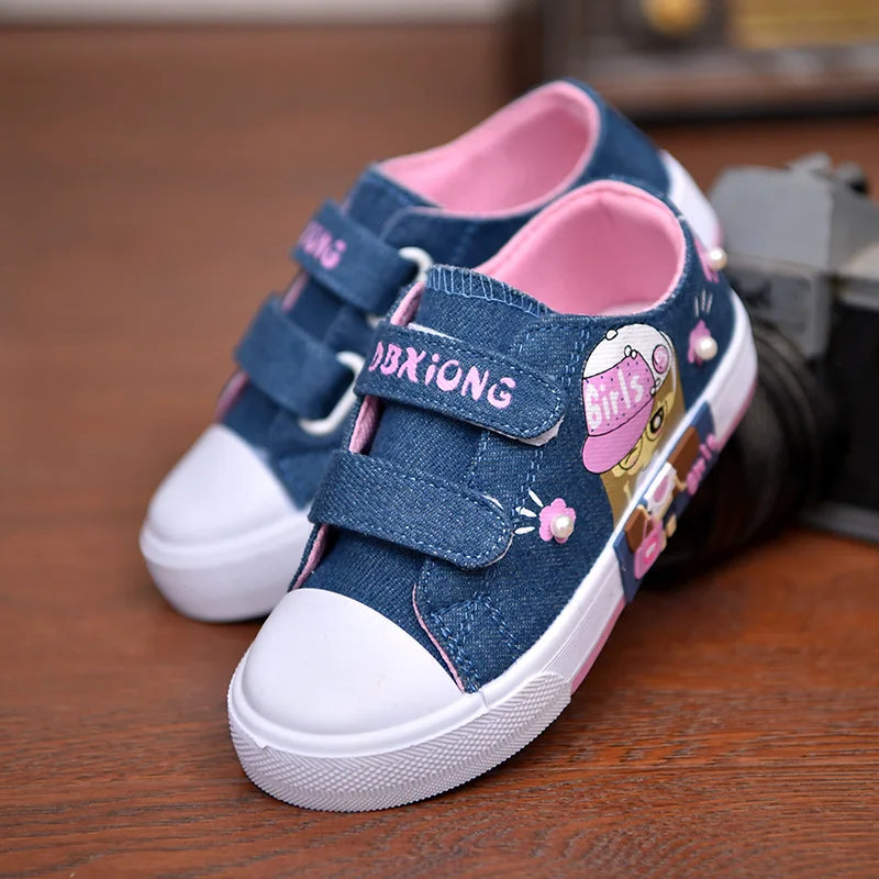 Children Canvas Shoes Soft Bottom Fashion Kids Casual Sports Shoe Non-slip.