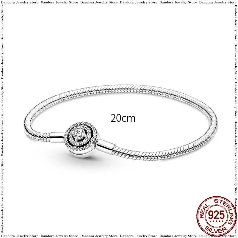 New in 925 Sterling Silver Snake Chain Charm Bracelet Fits Original Brand Pendant Charm Bead For Women Heart Bracelets Jewelry