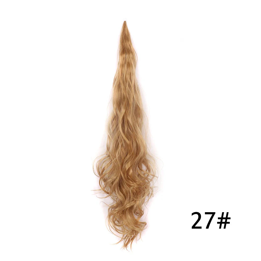 32" Flexible Wrap Around Ponytail Hair Extension Long Curly Synthetic Ponytail Wavy Pretty Hair Ponytails Hairpieces For Women