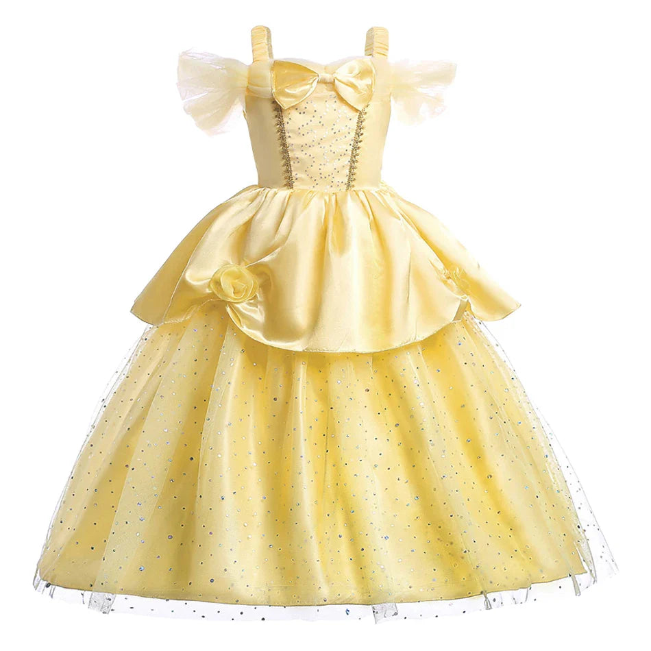 Kids Princess Dress Little Girls Rapunzel Elsa Bell Clothes Children Christmas Halloween Dress Up Carnival Kids Cosplay Dresses