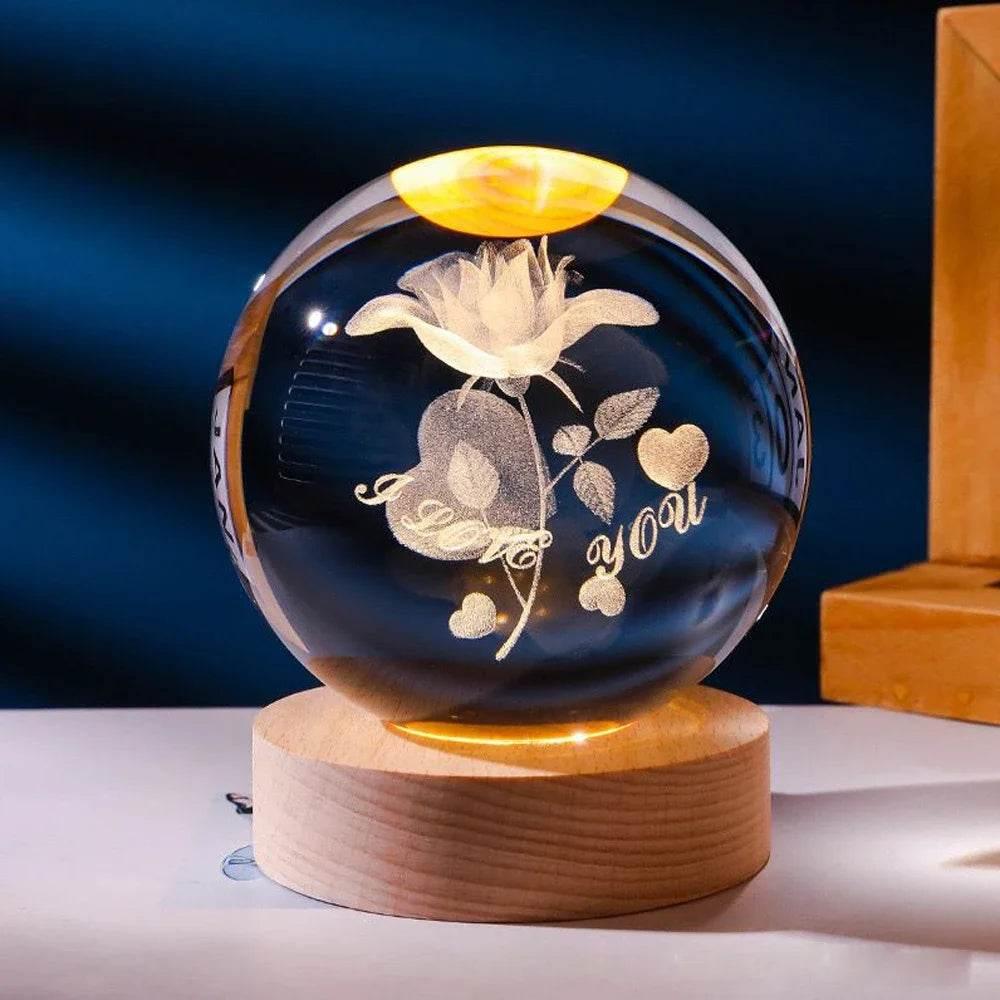 Decorative Crystal Ball 3D Figures Night Light