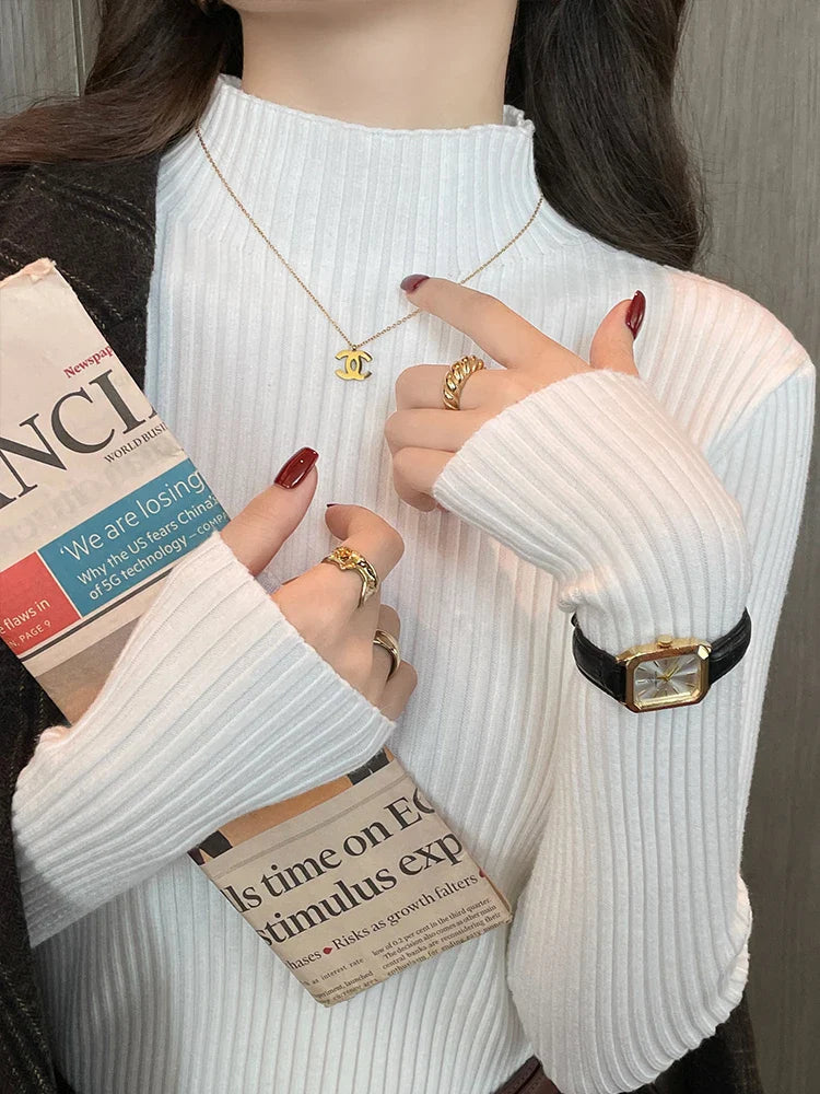 Autumn Winter 2025 Women Long Sleeve Turtleneck Sweater.