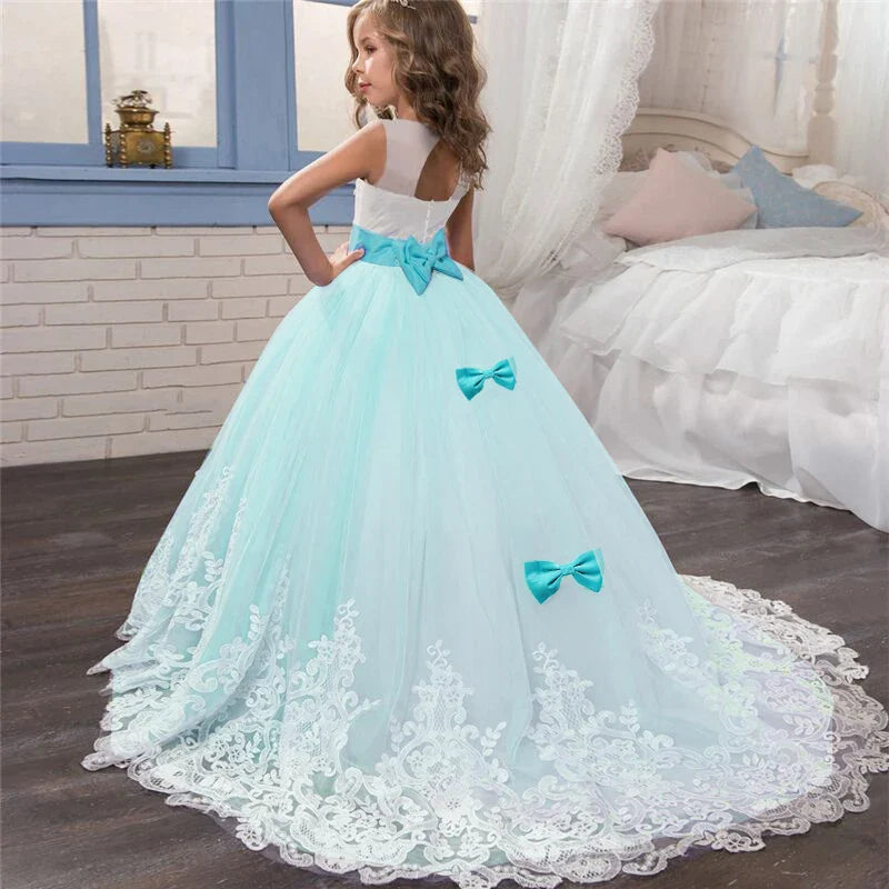 Red Christmas Clothes for Kids Girls Children's Pageant Performance Formal Gown Teen Girls Wedding Party