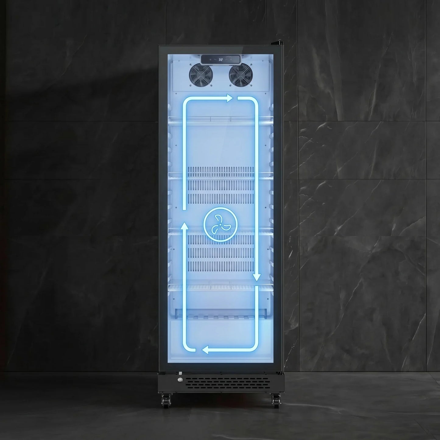 Commercial Upright Beverage Refrigerated Display Cabinet Refrigerator and Freezer Fresh-Keeping Vertical Single Door