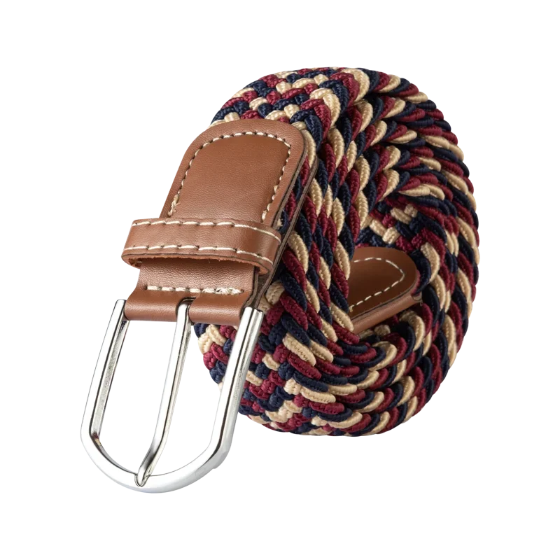 Black Female Casual Knitted Pin Buckle Men Belt Woven Canvas Elastic Expandable Braided Stretch Belts for Women Jeans Belts Belt