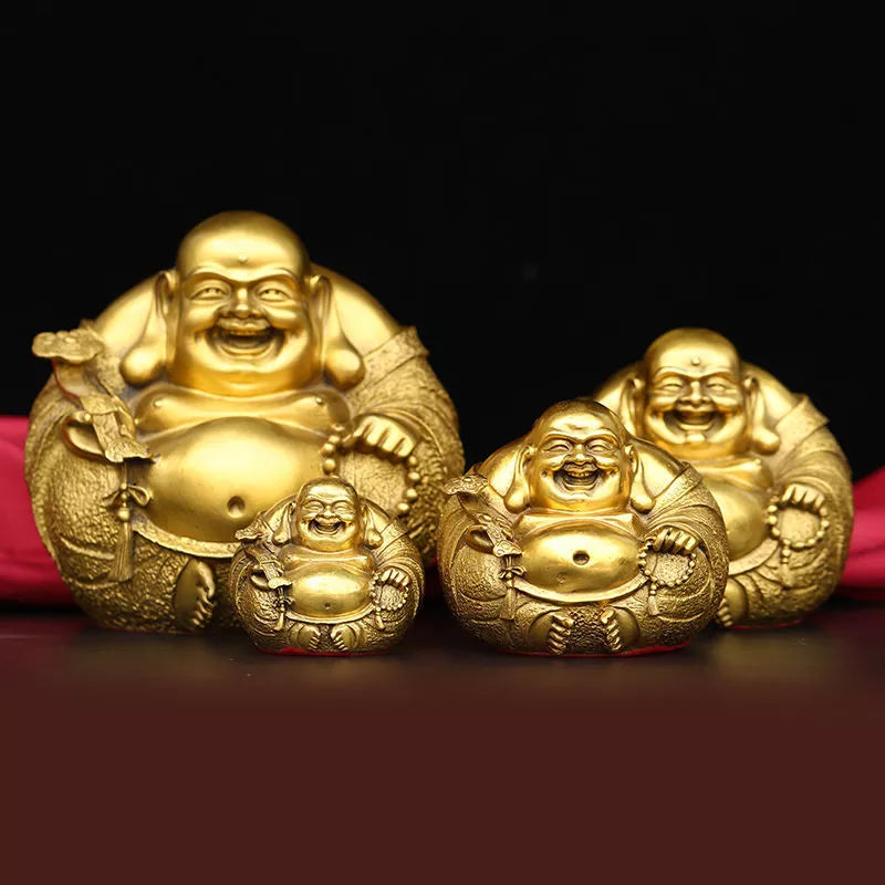 Open light pure copper Ruyi Maitreya Buddha Statue figure Home Furnishing Feng Shui  buddha ornament