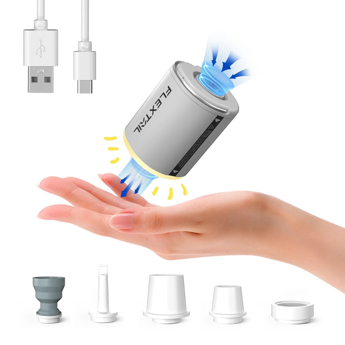 FLEXTAIL TINY PUMP 2 / 2X - 4kPa Electric Air Pump, Portable Camping Pump for Air Beds Sleeping Pads Pool Floats Vacuum Bags