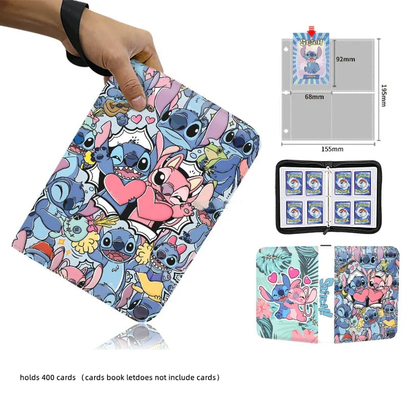 Disney Card Binder Book Collection Cards Holder Anime Card Album with 50 inner Pages Zipper Hold Up to 900 Cards Kids toy Gift
