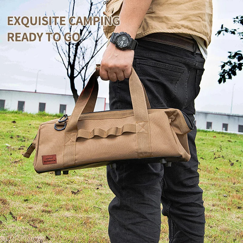 Camping Tool Storage Bag, Large-Capacity Tool Kit, Can Be Hung With a Climbing Buckle, High Toe Nail, Five Colors to Choose From