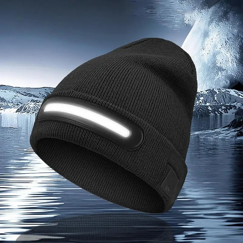 LED Beanie Hat Beanies Hat Night Scope USB Rechargeable Super Bright Warm Knitted Hat For Men Dad Husband Father