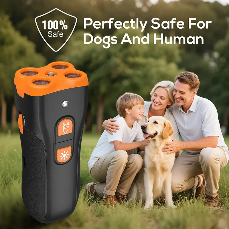 Dog Bark Deterrent Device, 4X Ultrasonic Anti Barking, Training Modes 50FT Range Barks No More Indoors Outdoors Behavior Corre