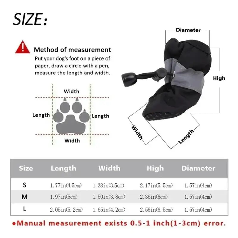 Ready Stocked 4pcs/set Waterproof Pet Dog Shoes Chihuahua Anti-slip Rain Boots Footwear For Small Cats Dogs Puppy Booties
