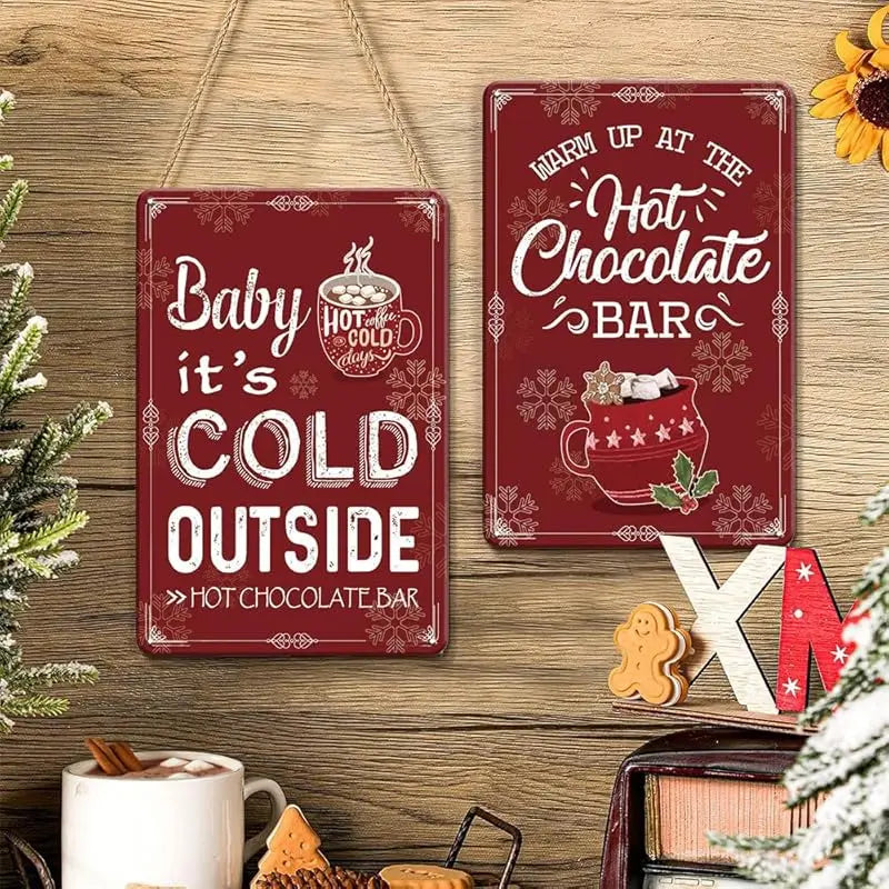 Christmas Pink Logo Indoor and Outdoor Party Decoration Supplies Iron Drawing 30x20x2cm