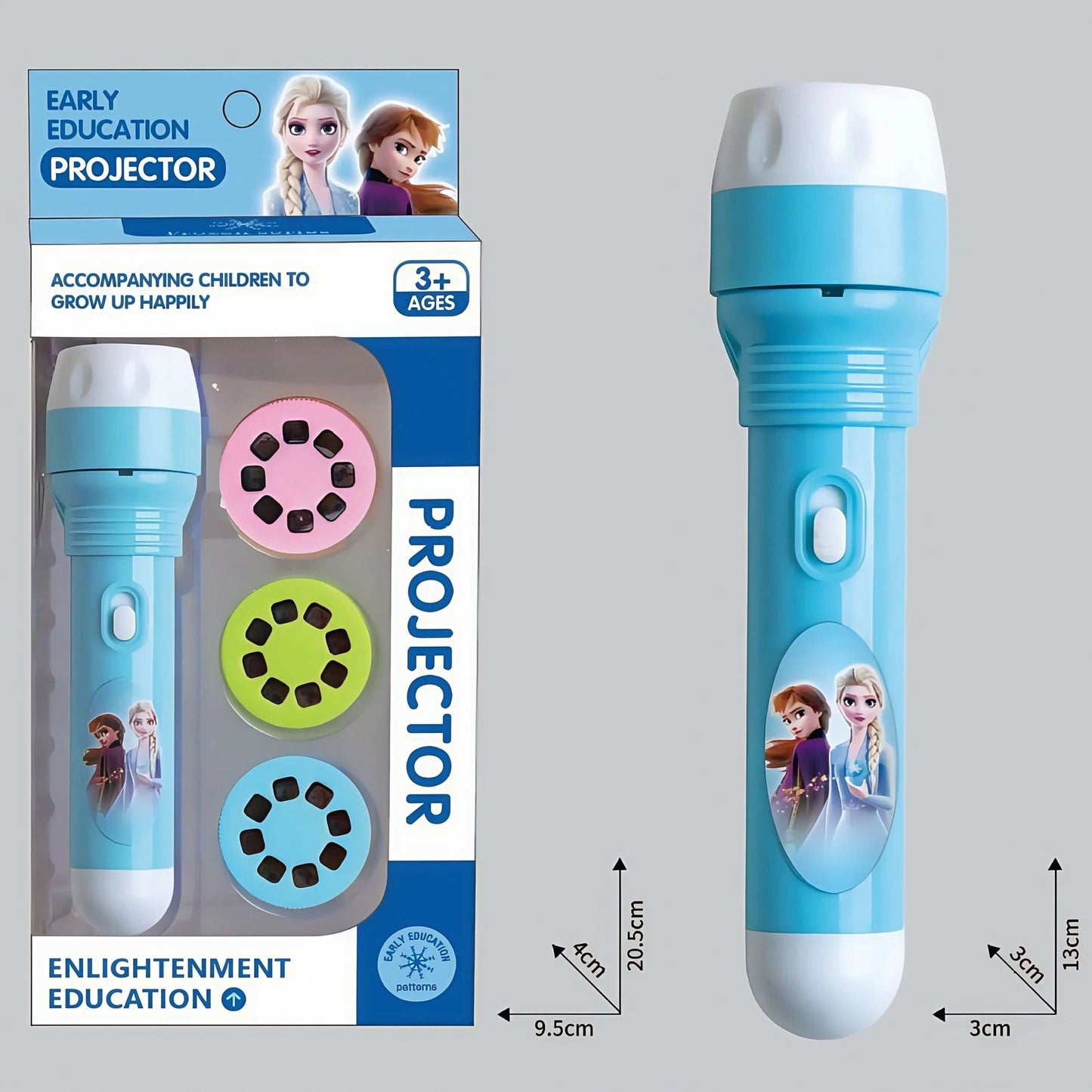Disney Frozen Elsa kids Projection Flashlight Light-emitting Mickey 24Patterns Illuminated Projection Led Party Decor kids toy