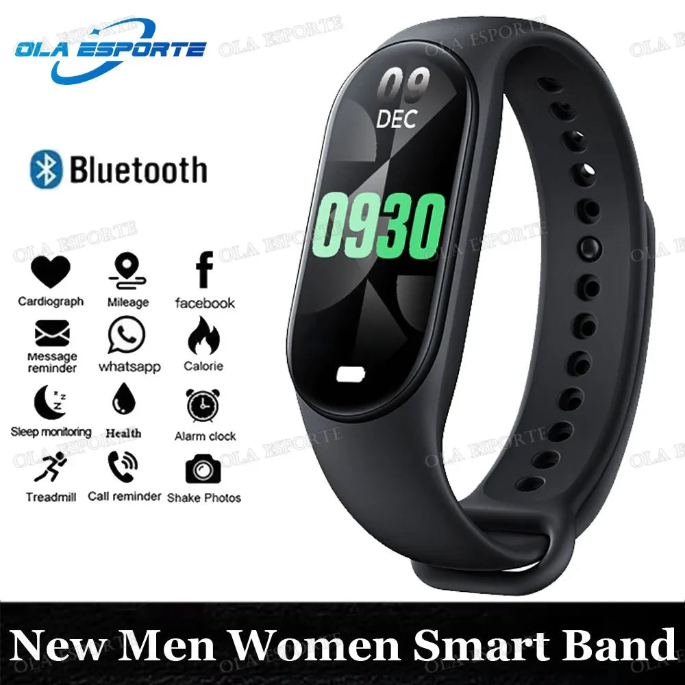 M7 Smart Band Watch Men Women Silicone Heart Rate Smart Band Varied Dial Fitness Tracker Fitness Sport Bracelet For Android HW12