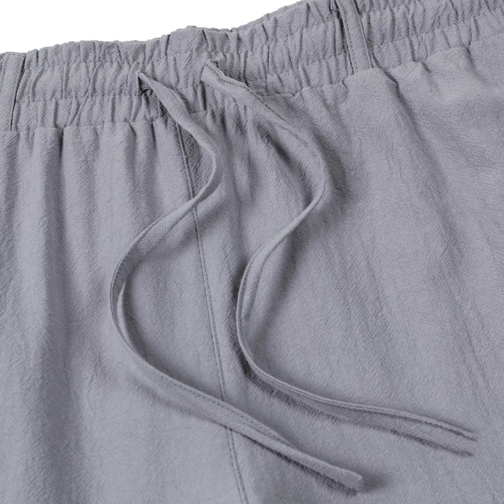 American Men Cotton And Linen Trousers, Multi-pocket Work Pants Loose Sportswear And Casual Trousers.