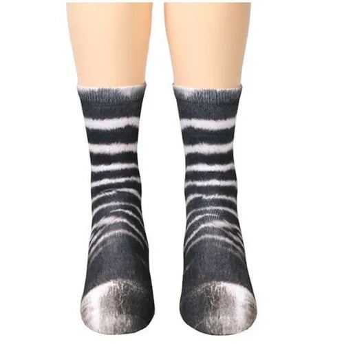 Unisex Funny Print Animal Paw Sole Socks Kawaii Cute Casual Happy Fashion Tube Sokken For Men Women Novelty Gift Dropship