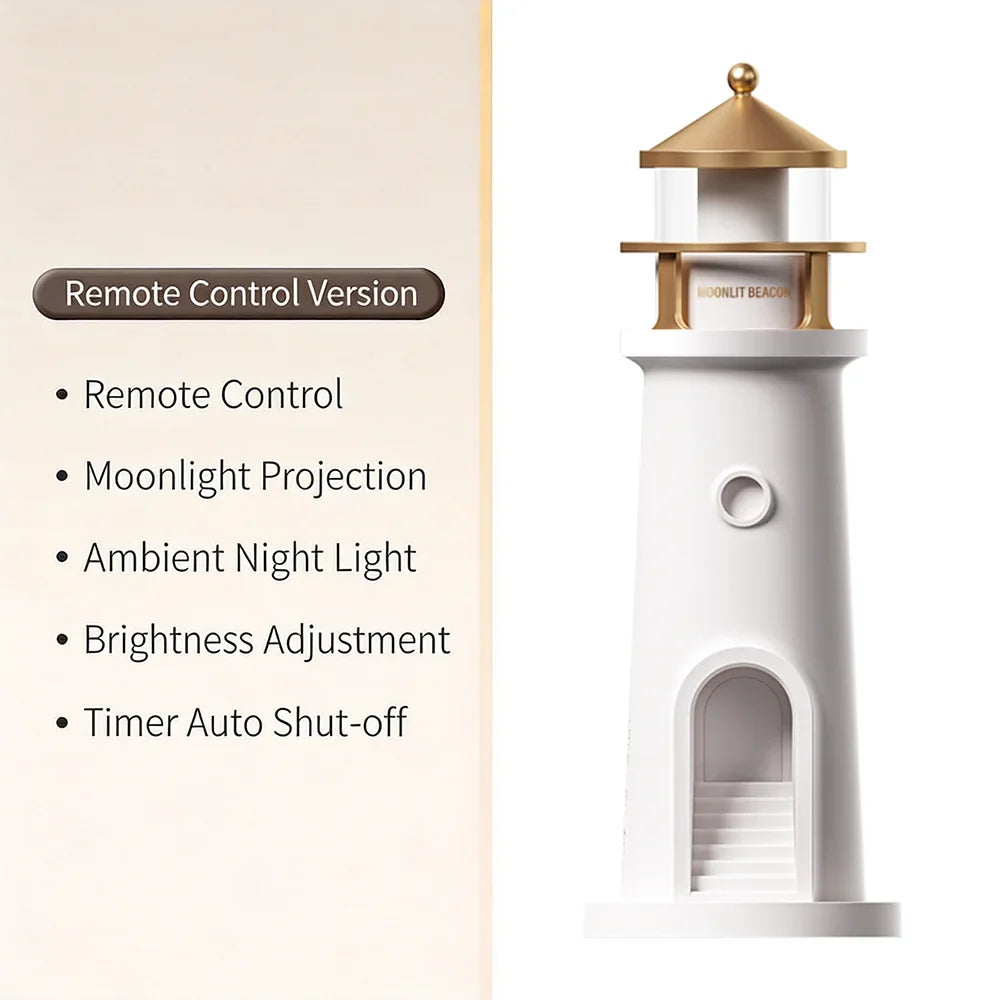 Moon Lamp Projection Lighthouse Lamps Night Light Remote Control Bluetooth Music Motion Sensor Ambient Lights Xmas Birthday Gift