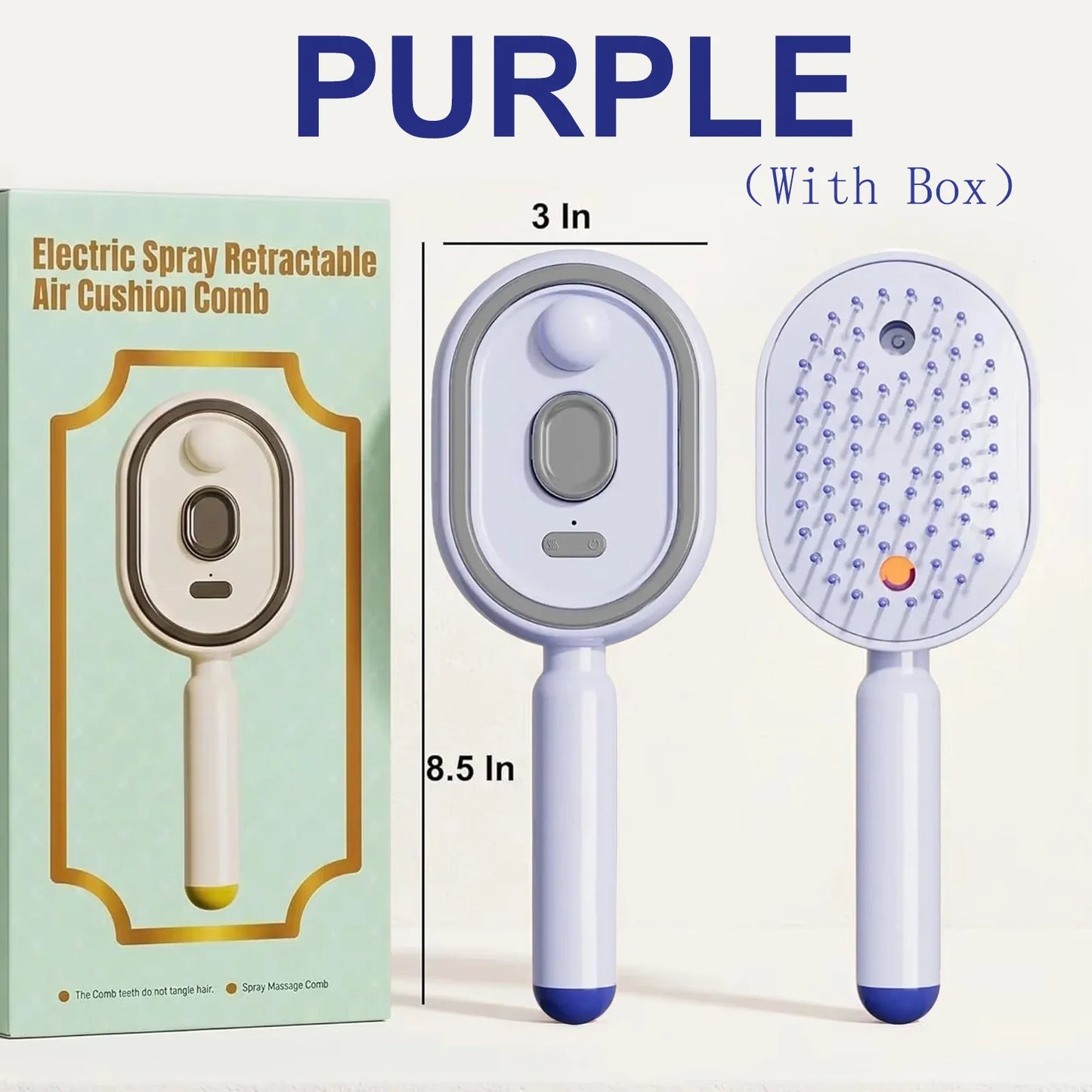 2026 Electric Steaming Hair Straightener Brush Electric Spray Air Cushion Massage Hair Brush Rechargeable Detangling Steam Brush