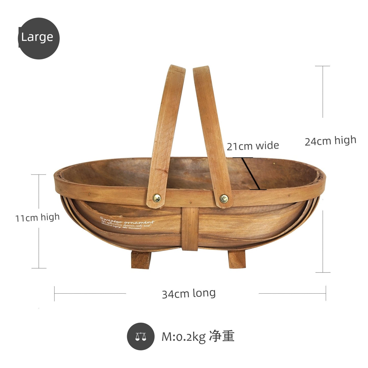French Pastoral Picnic Basket Mori Style Dessert Table Display Stand Food Storage Cabas