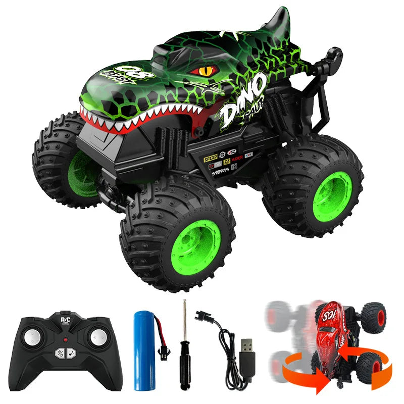 360 Degrees Rotating Dinosaur Shark RC CAR 1:20 Children's Music Lights Remote Control Stunt Car Children's Toy Car