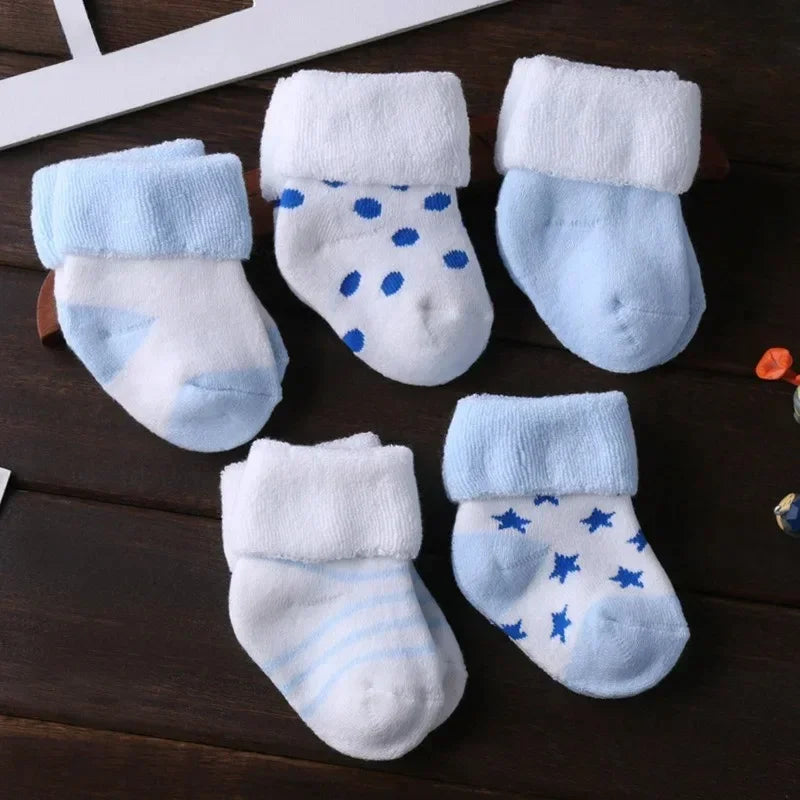 5pairs/lot Unisex Non-Skid Baby Shoe Socks 0-12months Cotton Baby Boy