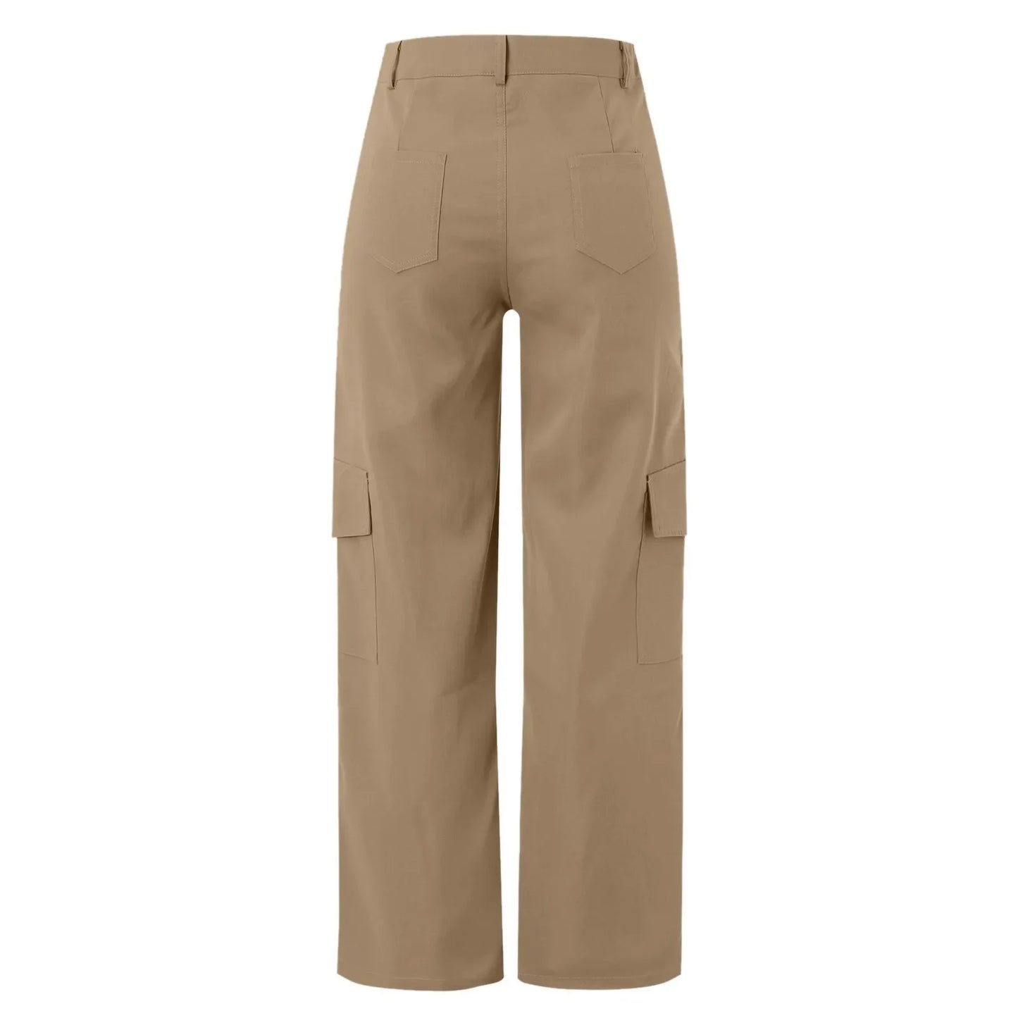 Y2k Women Khaki Cargo Pants Retro Slim Fit Jogger Sweatpants Summer High Waisted Casual Korean Wide Leg Pants Elastic Trousers
