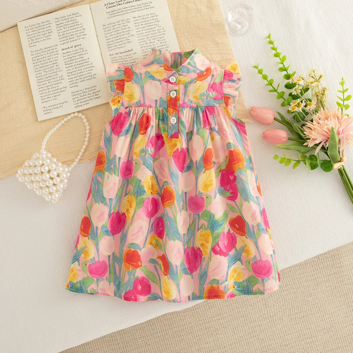 Baby Girl Floral Dress Summer New Cool and Breathable Children's