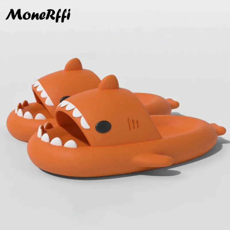2024 Shark Slides Women Men Summer Shark Slippers Indoor Non-Slip Bathroom Shoes Women Flat Sandals Couple Beach Flip Flops