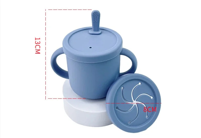 Food Grade Silicone Child Dish Set Baby Feeding Bowl Suction Plate Straw Cup Wooden Spoon Fork for Kids Tableware Toddler Dishes