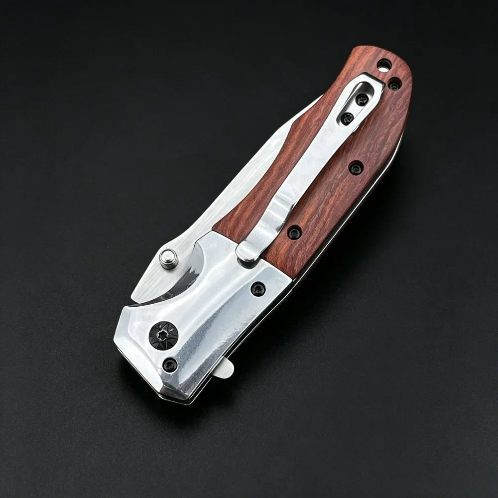 TOP Quality Folding Pocket Knife 420 Steel+walnut Wood Handle 5Cr13Mov Blade Portable Outdoor EDC Utility Knife