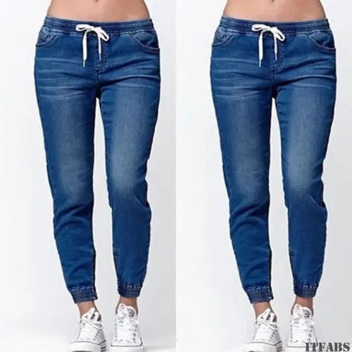 Casual Jogger Pants  Elastic Sexy Skinny Pencil Jeans For Women Leggings Jeans High Waist Women's Denim Drawstring Pants