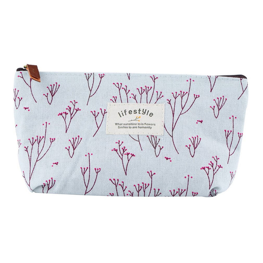 Vintage Flower Storage Bag Women Cosmetic Handbag Female Makeup Case Multi-Functional Ladies Travel Organizer