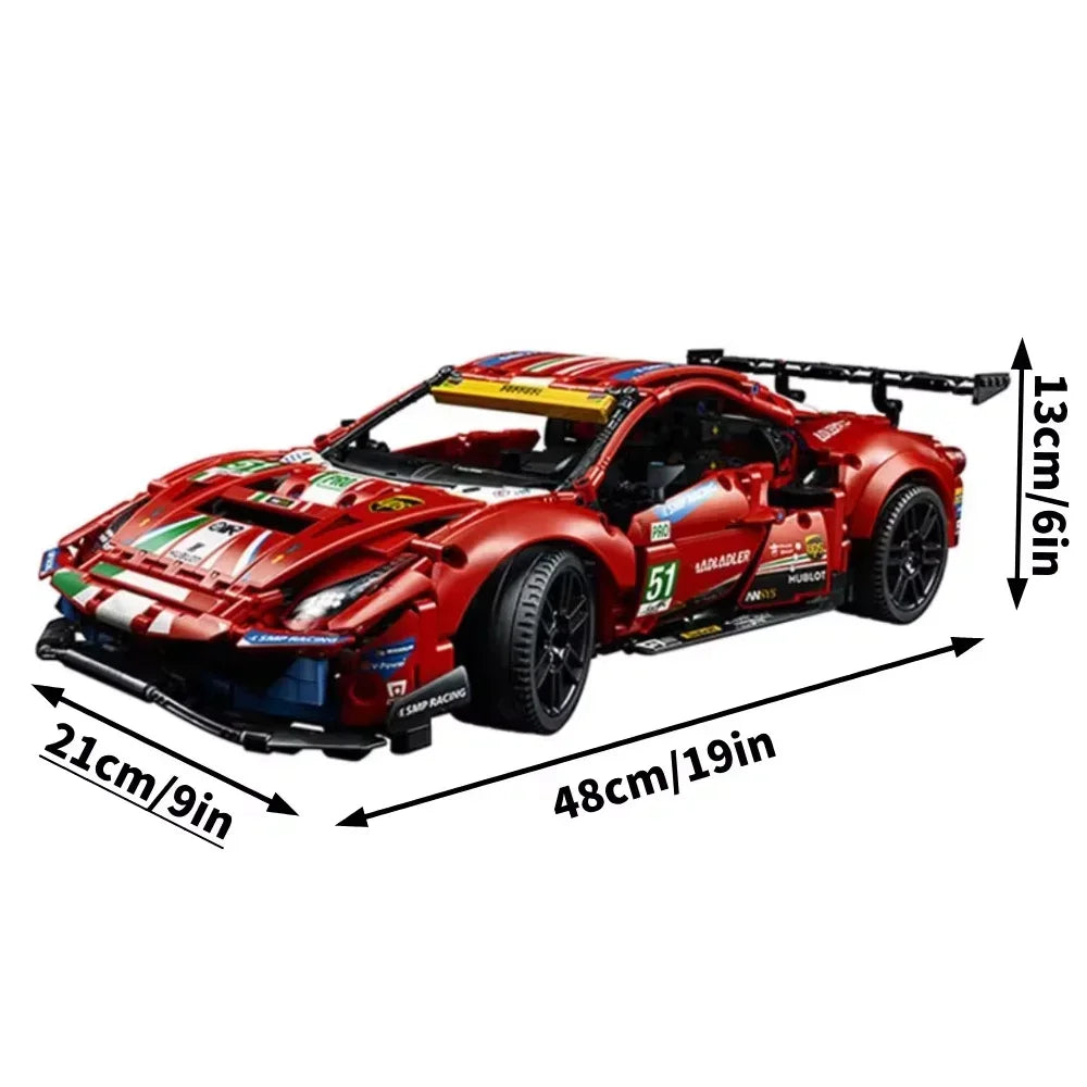 488 GTE Technical 42125 1684Pcs 1:10 Building Blocks MOC Sports Race Car DIY Vehicle Bricks Sports Car Model Kids Adult Assembly