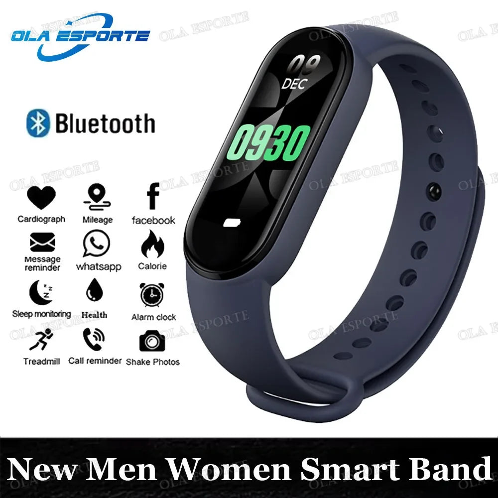M7 Smart Band Watch Men Women Silicone Heart Rate Smart Band Varied Dial Fitness Tracker Fitness Sport Bracelet For Android HW12