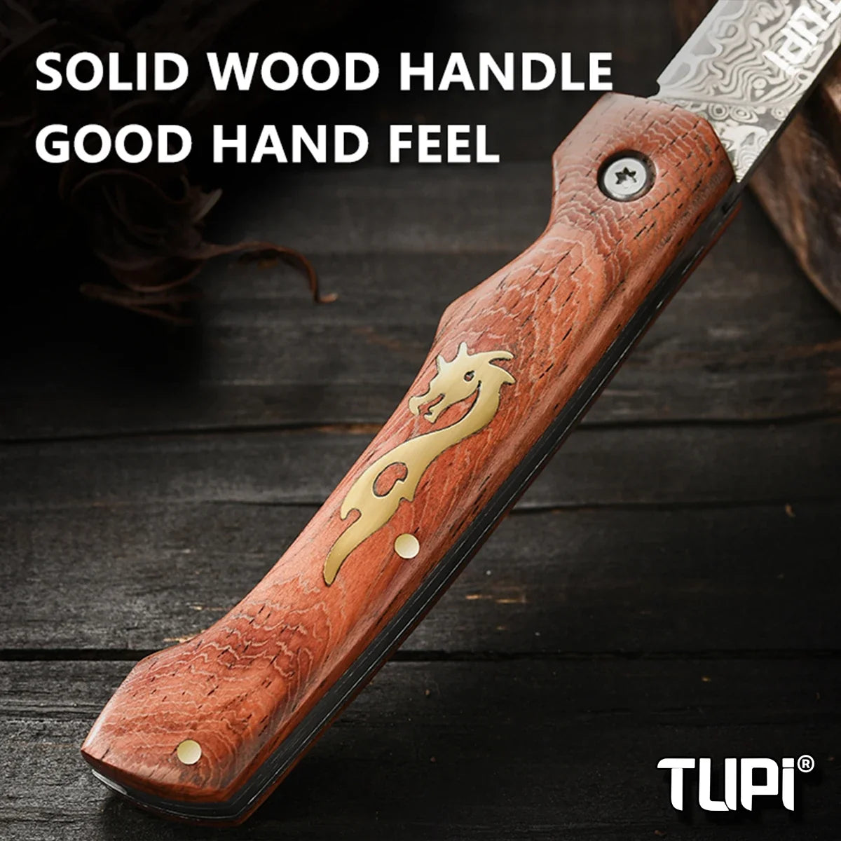 Damascus Steel Folding Knife, High-hardness Forged Knife, Pocket Folding Knife for Outdoor Camping Hiking,Portable Pocket Knife