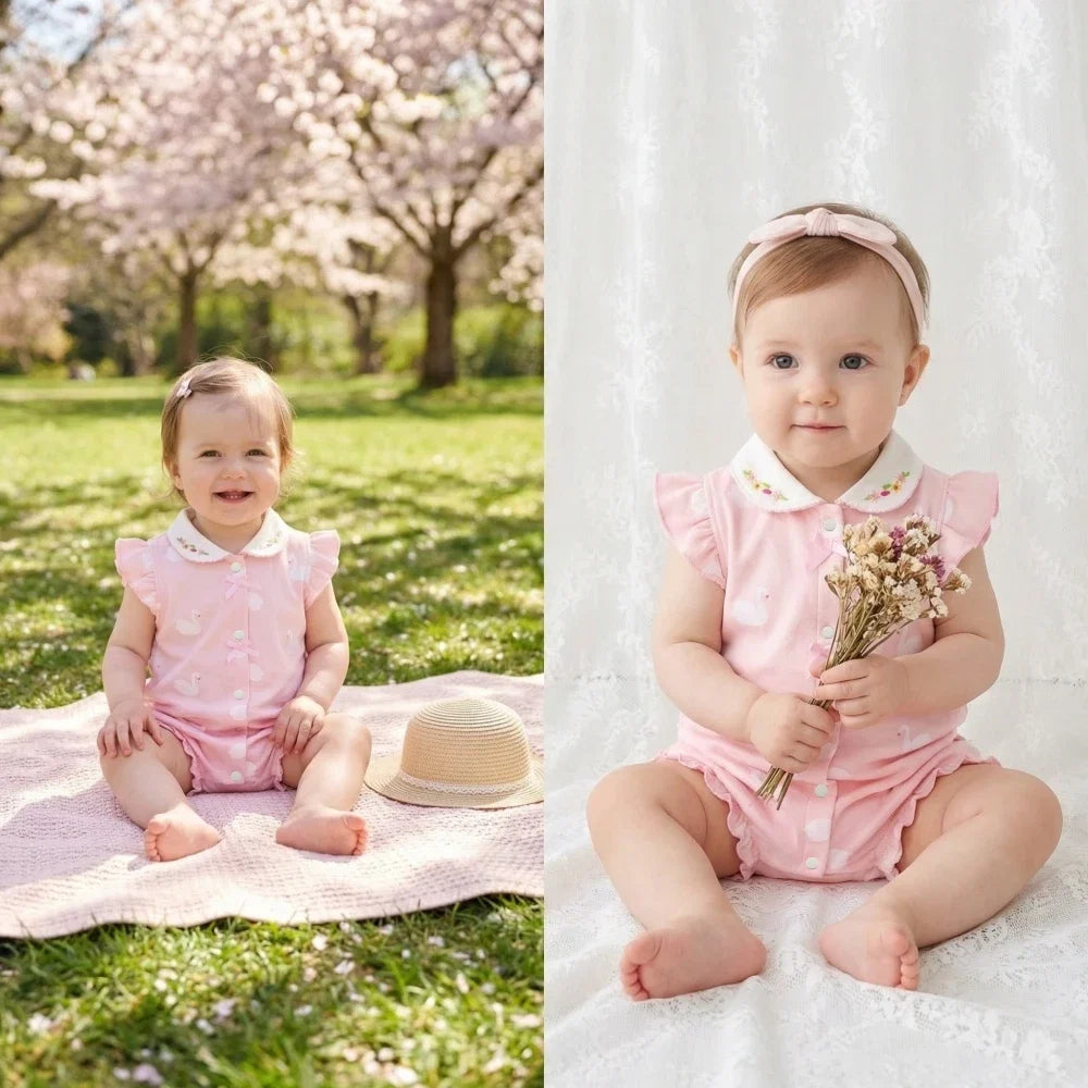 3-18 Month baby Summer clothes rompers girls overalls short Sleeve bodysuit cotton baby clothing jumpsuit newborn Girl onesies