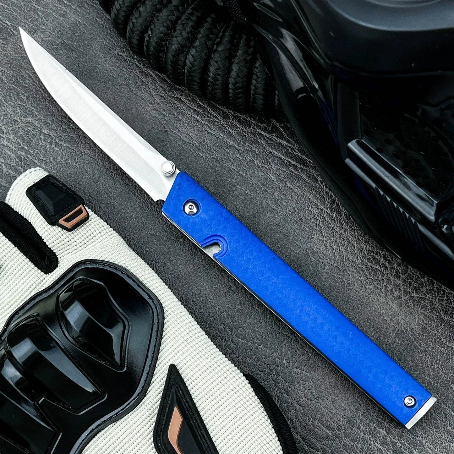 7096 Folding Knife Portable Tool Pocket Knife 8Cr13MoV steel Blade Nylon Fiber Handle Outdoor Hunting for Hiking Tool