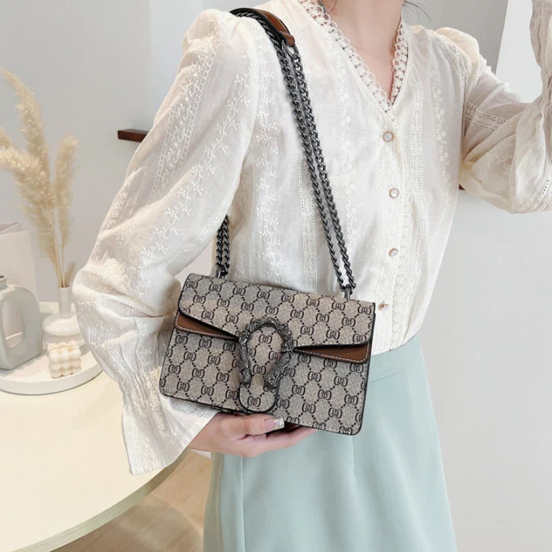 Fashion Popular Women's Bag Trend Brand Retro Chain Shoulder Bag High Quality Ladies Crossbody Bag Designer Luxury Handbag