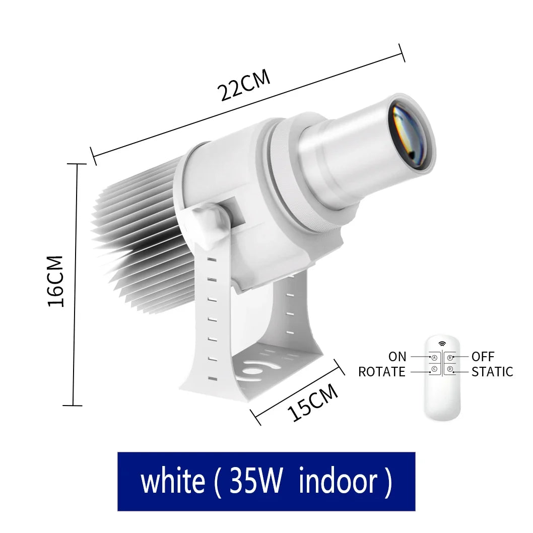 Custom Led HD Gobo Logo Projector Indoor Outdoor Ip67 Waterproof Rotating Advertising Image Projection Light For Floor Wedding