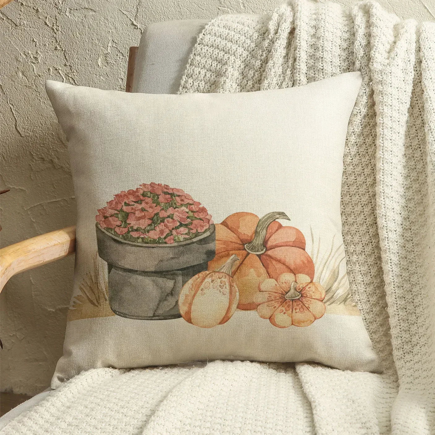 Pumpkin Car Sunflower pillows Thanksgiving Day Pillowcase Happy Autumn Cushion Cover Cotton Linen Sofa home decorations pillows