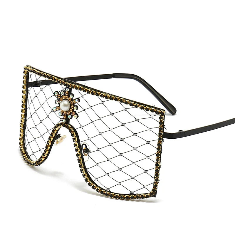 Luxury Diamonds Steampunk Sun Glasses Women Men Oversized Rhinestone Spectacles DIY Trends Personality Eyewear De Sol Oculos