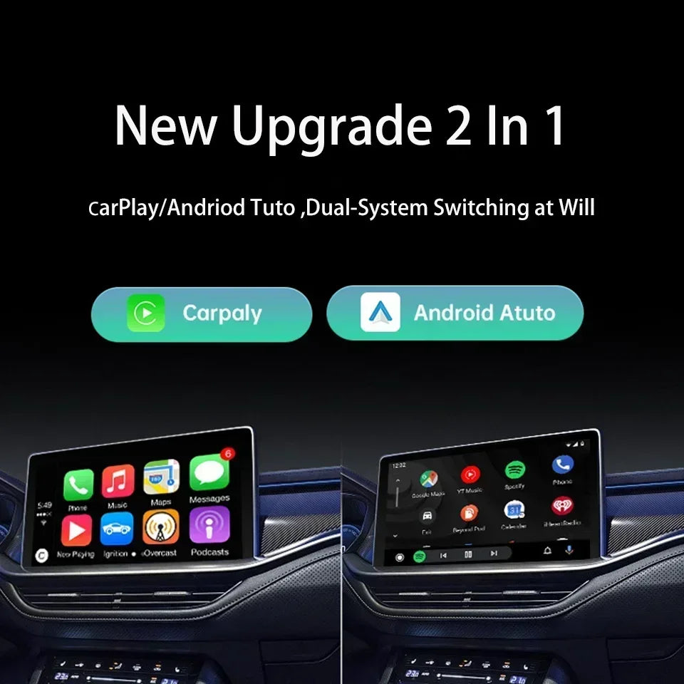 Carplay Wireless Adapter Android Auto 2in 1 Smart Box 5GWIFI Wired-to-Wireless Plug-and-Play For Volvo Kia VW Toyota Skoda Mazda